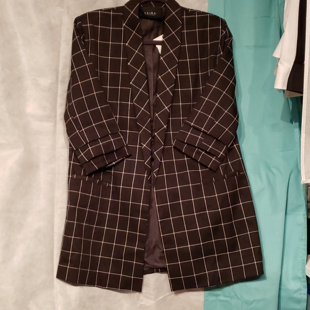 Black Ivory grid blazer